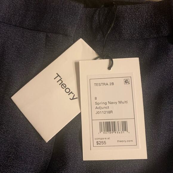 Theory Testra 2B Pants in Spring Navy Multi. - Picture 9 of 14